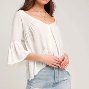 Free People White Tunic Shirt